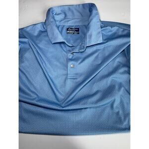 Ben Hogan Performance Golf Polo Shirt Men 3XL Blue Micro Print Stretch Casual